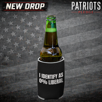 I Identify as 0% Liberal Patriots Pledge Koozie Can Cooler
